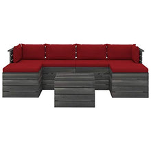 FAMIROSA Set Divani da Giardino su Pallet 7 pz con Cuscini Massello Pino-1980