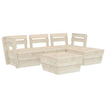 FAMIROSA Set Divani da Giardino su Pallet 5 pz in Legno Abete Impregnato-3715