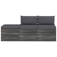 FAMIROSA Set Divani da Giardino su Pallet 3 pz con Cuscini Massello Pino-1755