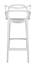 SAMIRA Sgabello da Bar in Polipropilene Bianco MOD. Noah (2 pz)