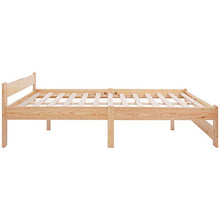 belupai Letto in legno massiccio con testiera e rete a doghe, naturale (200 x 140 cm)