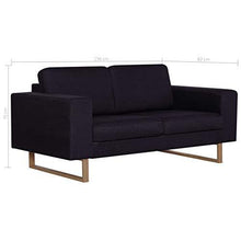vidaXL Divano a 2 Posti Elegante Comodo Sofa Doppio per Casa per Ufficio Poltrona da Due Persone Arredo per Salotto Arredamento in Tessuto Nero - Arredi Casa