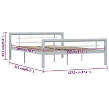 vidaXL Giroletto Grigio e Bianco in Metallo 120x200 cm