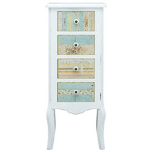 FAMIROSA Credenza con 4 Cassetti Bianca 40x30x95 cm in MDF
