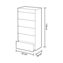 Habitdesign Winter B10 Cassettiera, Melamina, Bianco, 61 x 40 x 118 cm