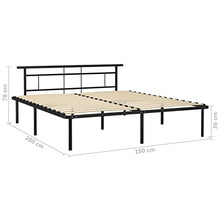 vidaXL Giroletto Nero in Metallo 180x200 cm