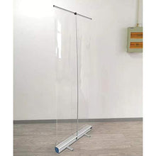 Barriera di Protezione per Schermo Anti-starnuto Arrotolabile da Pavimento, Banner Estraibile Portatile, Adatto A Molte Occasioni