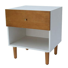 Marchio Amazon - Rivet - Mobiletto con cassetto, 50 x 41,5 x 58,5 cm, bianco e marrone