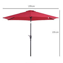 giordano shop Ombrellone da Giardino in Alluminio Ø2,7m Outsy Rosso
