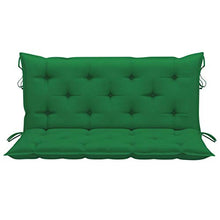vidaXL - Altalena in legno di teak, con cuscino, altalena da giardino, terrazzo, esterno, 120 cm, colore: verde