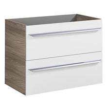 FACKELMANN - Set di mobili da bagno luminosi, 4 pezzi, lavandino, 80 cm e armadietto a LED