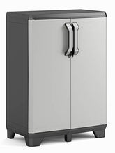 Keter Gear Armadio Basso con 2 ripiani, Nero/Grigio, 68 x 39 x 97 cm