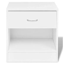 Comodini da notte con cassetto, per camera da letto, soggiorno, bianco, 36,5 x 30,5 x 38 cm