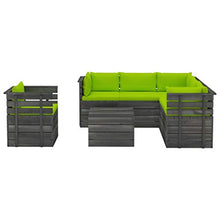 vidaXL Set Divani da Giardino su Pallet 7 pz con Cuscini Massello Pino