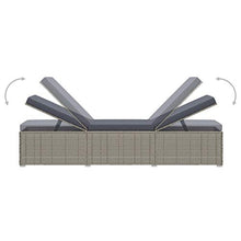 Festnight Lettino Prendisole con Cuscino in Polyrattan Grigio