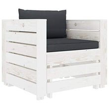 FAMIROSA Set Divani da Giardino 2 pz con Cuscino Antracite in Legno -1894