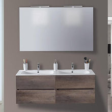 mazzoni Mobile da Bagno Sospeso 120cm Maiorca Light Doppia Vasca Grigio Frassinato