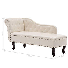 vidaXL Chaise Longue Chesterfield Pelle Artificiale Crema Divano Sdraio Casa