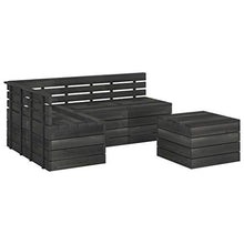 vidaXL Set Divani da Giardino su Pallet 5 pz Legno Pino Grigio Scuro