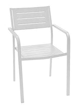 RD ITALIA Set Tavolo e 4 Sedie da Giardino in Acciaio Dorio Bianco