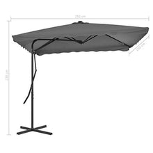 Festnight Ombrellone da Esterni con Palo, Ombrello Parasole da Esterno, Ombrellone Giardino Parasole in Acciaio 250x250cm Antracite