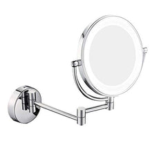 SHY Specchio per Il Trucco con luci, 8 Pollici Specchio per Trucco Specchio per Montaggio a Parete Specchio cosmetico con ingrandimento 3X Specchio da Bagno Doppio Lato d
