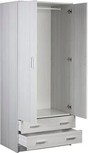 Armadio guardaroba 2 ante 2 cassetti laminato Eucalipto 77x52x182 cm