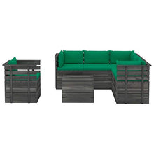 FAMIROSA Set Divani da Giardino su Pallet 7 pz con Cuscini Massello Pino-1964
