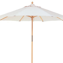 OMBRELLONE ESAGONALE IN LEGNO E TELO IN COTONE PER ARREDO GIARDINO MARE Ø250 CM