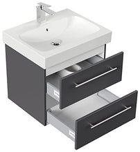 emotion Lavabo con mobiletto, Legno, Antracite Lucido, 60, 2 unità