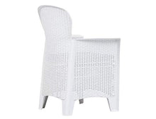 Tomaino Sedie e Tavolo da Giardino in plastica Simil Rattan (Bianco)