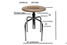 uni-form Sgabello Cromato 4 Gambe con Sedile in FAGGIO Regolabile in Altezza con Pompa A Gas Altezza Minima 52 cm-Altezza Massima 65 cm. INGOMBRO; 27CENTIMETRI per 27 Centimetri
