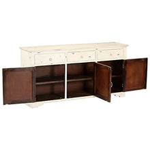 vidaXL Credenza Massiccia con 3 Vani Chiusi 3 Cassetti Stile Anticato Resistente Robusta Buffet Madia Mobile da Cucina Bianca Legno Massello di Mango