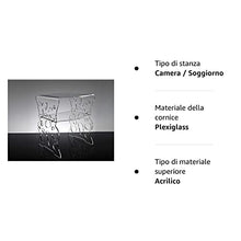 Slato Comodino da Notte dal Design Moderno a Due Ripiani in plexiglass Trasparente Marea (Trasparente)
