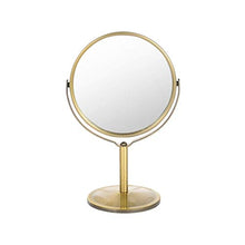 SMEJS Specchio for Il Trucco Illuminato su Due Lati - Specchio da Tavolo con piedistallo for Specchio da Barba da Bagno for Camera da Letto Specchio cosmetico for toeletta in Oro Cromato