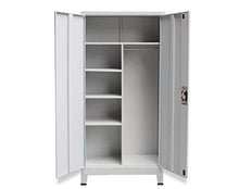 Armadio Armadio in acciaio con 6 scomparti e 2 ante per ufficio e scuola, grigio 90 x 40 x 180 cm