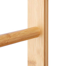 Relaxdays bambù portasciugamani con Specchio, Testa Porta Contro Il per Bad e corridoio, Servomuto con 4 Livelli, Natura