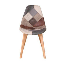 Set di 4 Sedie da Pranzo Patchwork Imbottite in Tessuto per Cucina, Soggiorno e Ristorante (Marrone 02)