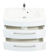 Posseik Luna - Mobile da bagno in MDF, 16 mm, colore: Bianco lucido