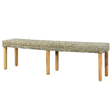 vidaXL - Panchina Kubu in rattan naturale e legno di mango massiccio, 160 cm