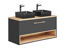 COMAD Lavabo Borneo 120 cm | incl. lavabo da appoggio | Cosmos – rovere Artisan