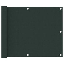 vidaXL Paravento da Balcone Verde Scuro 75x500 cm Tessuto Oxford