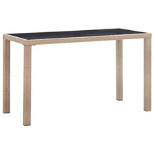 SKM Tavolo da Giardino Beige 123x60x74 cm in Polyrattan