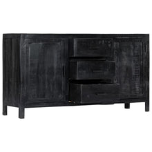 vidaXL Credenza Armadio Madia Resistente Solida Robusta Durevole Elegante Pratica Rustica di Tendenza Nera 147x40x80 cm Legno Massello di Mango