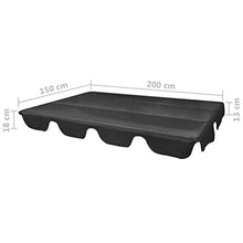 E E-NICES Baldacchino di Ricambio per Dondolo da Giardino Nero 226x186 cm