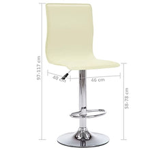vidaXL Sgabelli da Bar 2 pz Crema in Similpelle