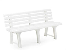 Dmora Panchina da Esterno, Made in Italy, 145x49x74 cm, Color Bianco