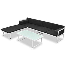 vidaXL Divano da Giardino 13pz Textilene Alluminio Nero Bianco Sofà da Esterni - Arredi Casa