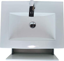 Mobile Bagno Sospeso con Lavabo in Porcellana - 1 Cassetto - Il Mobile è MONTATO - Modello Soki (60 cms, Bianco)