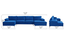 BHDesign Amanda XL New – Divano angolare Panoramique Xtra Large – Moderno – Velluto – Colore Blu
